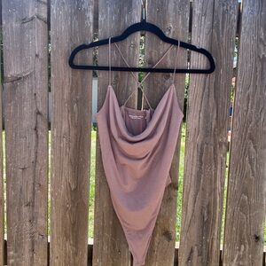 Abercrombie & Fitch Soft Drapey Top in Brown